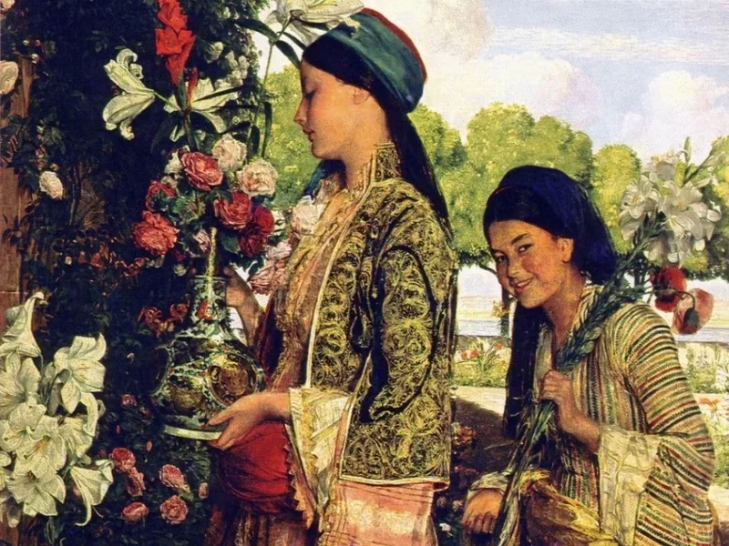 1805-John Frederick Lewis - Giglio dell'età dell'oro (Lilium Auratum)-Birmingham Museum and Art Gallery